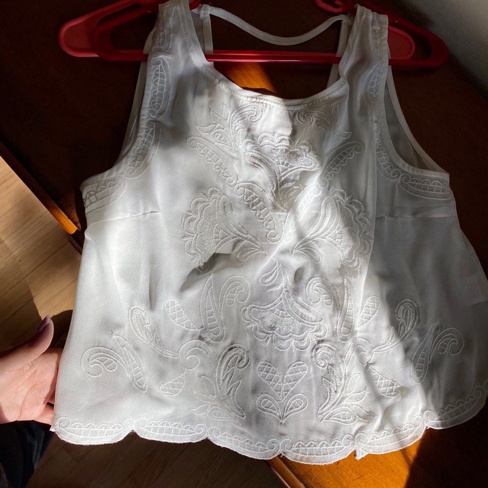 White open back shirt